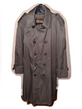 London Fog Vintage Leather Brown Trench Coat
